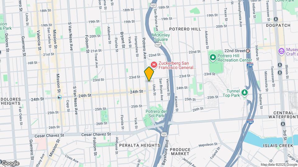 1139 Potrero Ave Map and Location Details