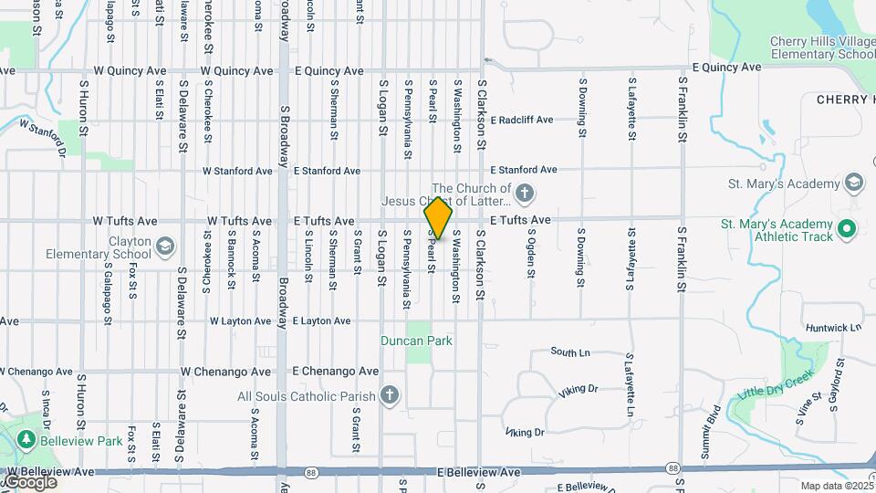 4654 S Pearl St Map and Location Details