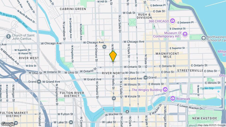 647 N Wells St Map and Location Details
