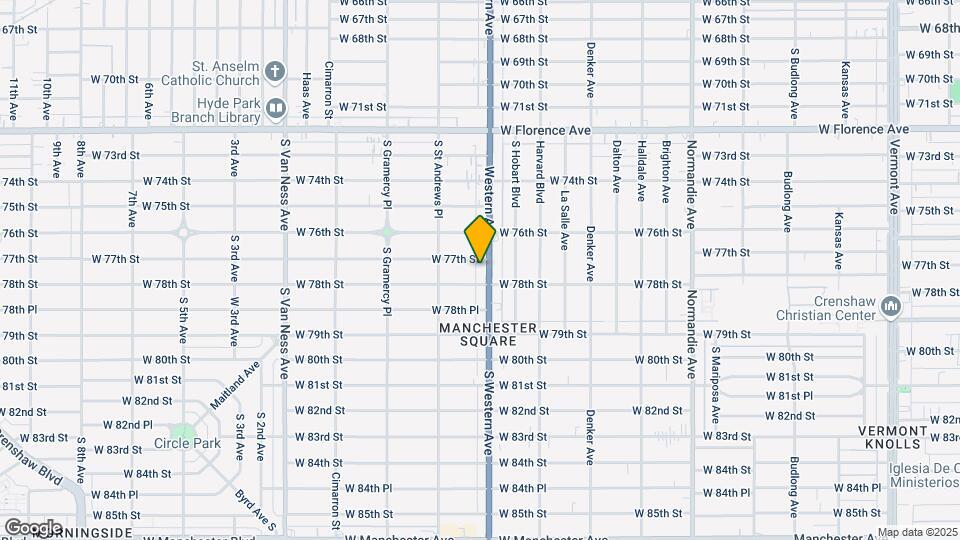 7709 S Western Ave Mapa y Detalles de la Ubicación