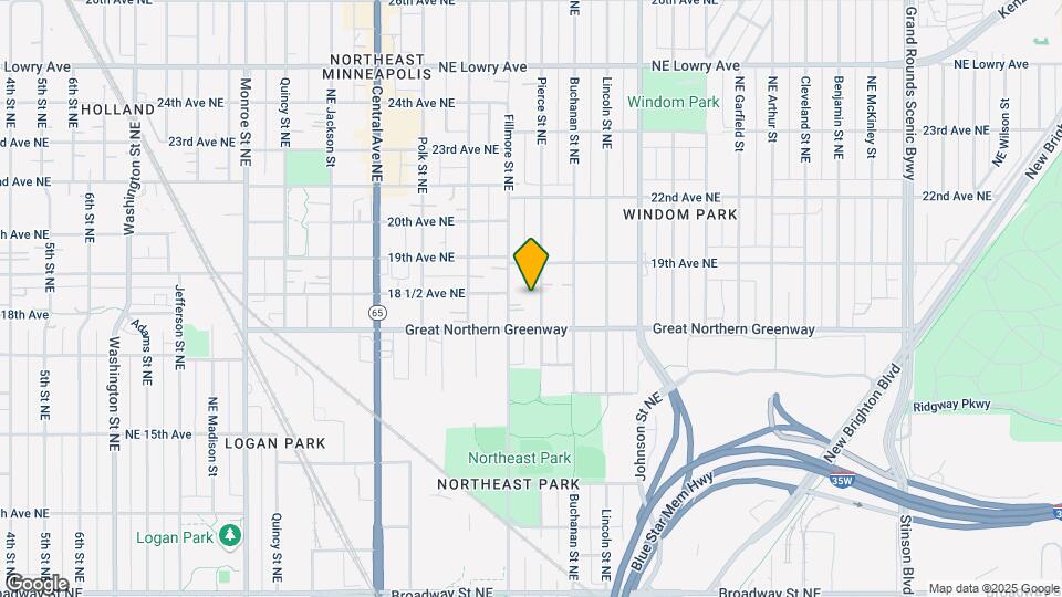 1822 Pierce St NE, Unit Upper Map and Location Details