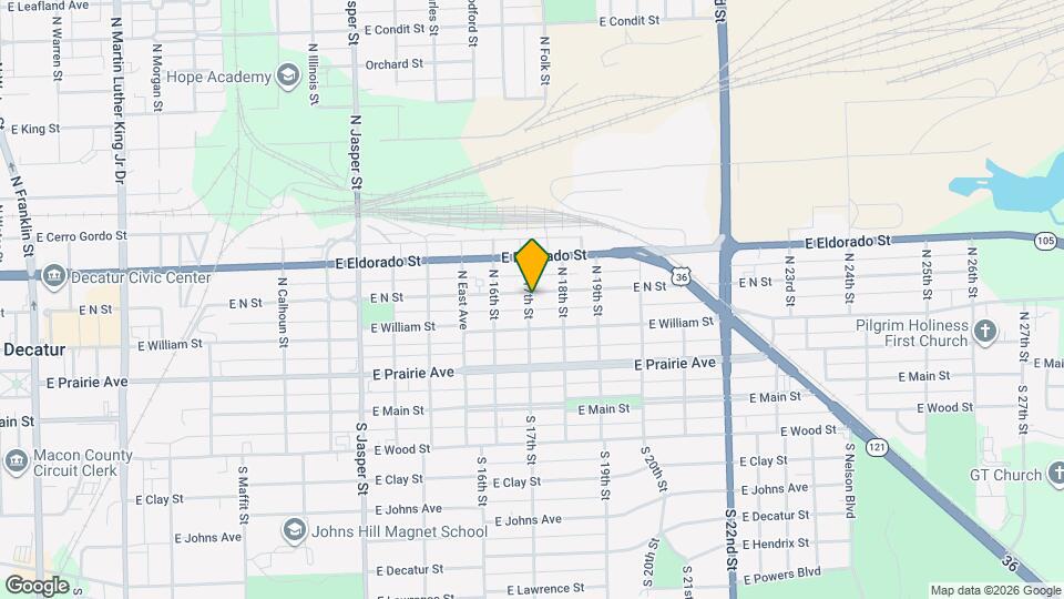1705 E N St Map and Location Details