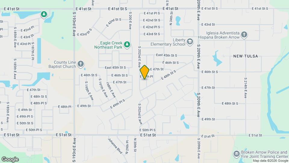 4762 S 203rd E Ave Map and Location Details