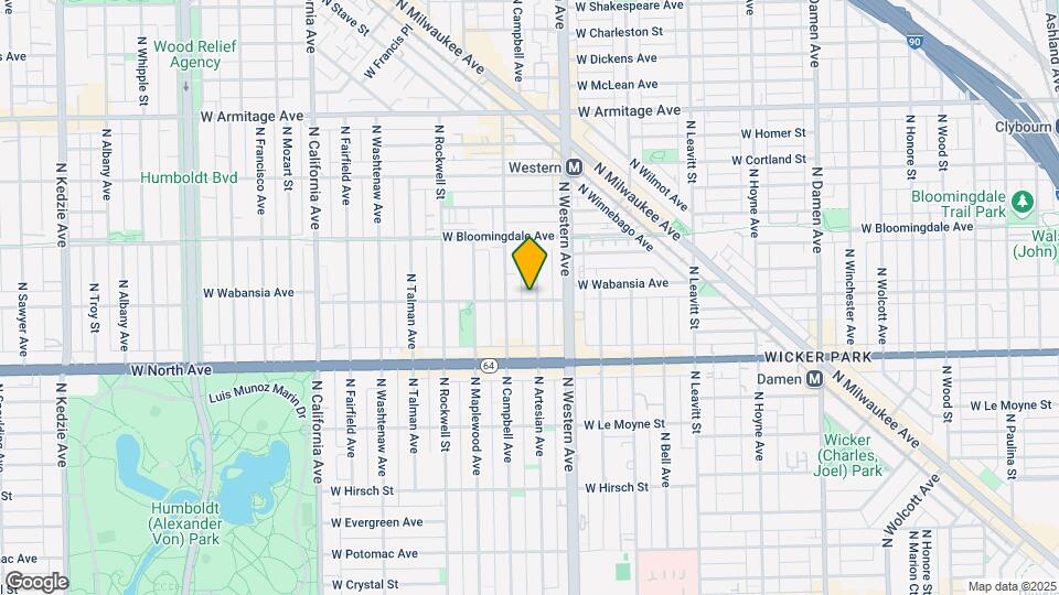 1700 N Artesian Ave Map and Location Details