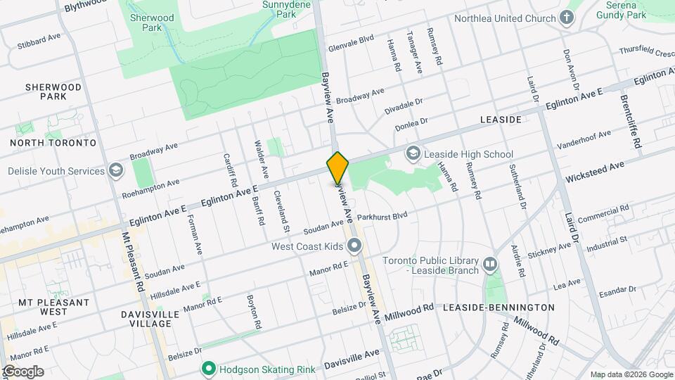 1734 Bayview Ave Map and Location Details