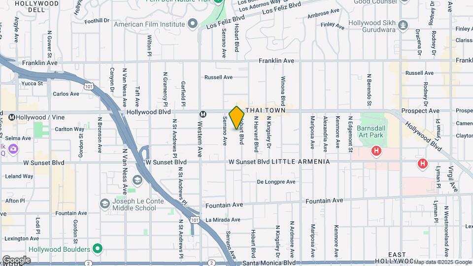 1611 N Hobart Blvd Mapa y Detalles de la Ubicación