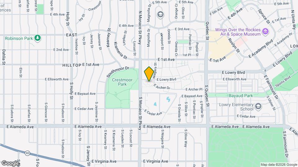 6618 E Lowry Blvd Mapa y Detalles de la Ubicación