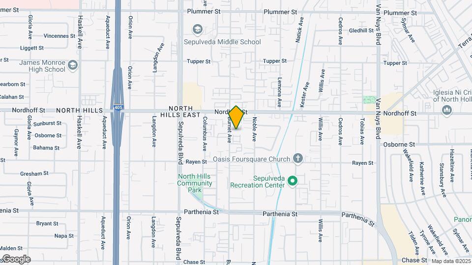 9014 Burnet Ave Map and Location Details