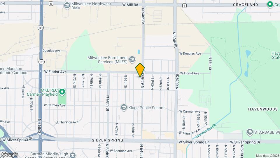 5951 N 64th St Map and Location Details