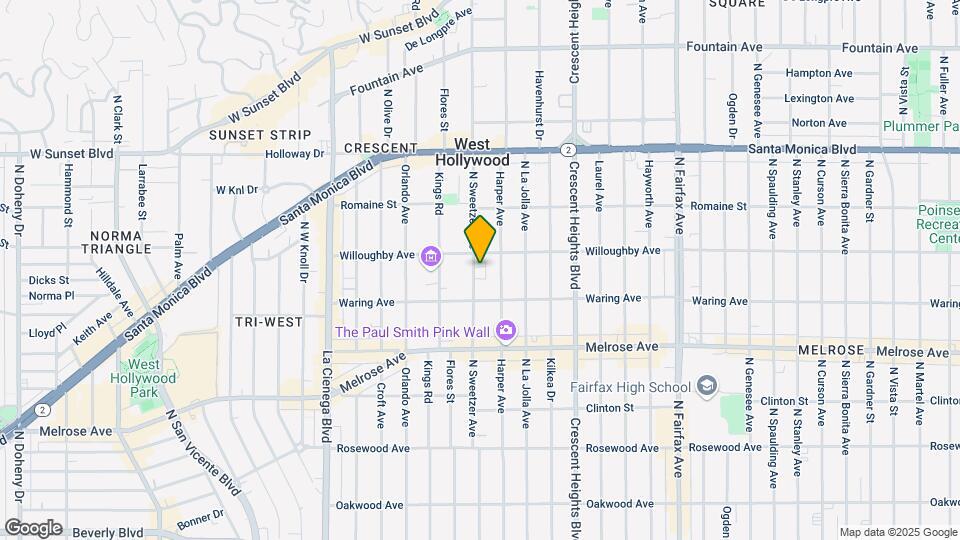 838 N Sweetzer Ave Map and Location Details