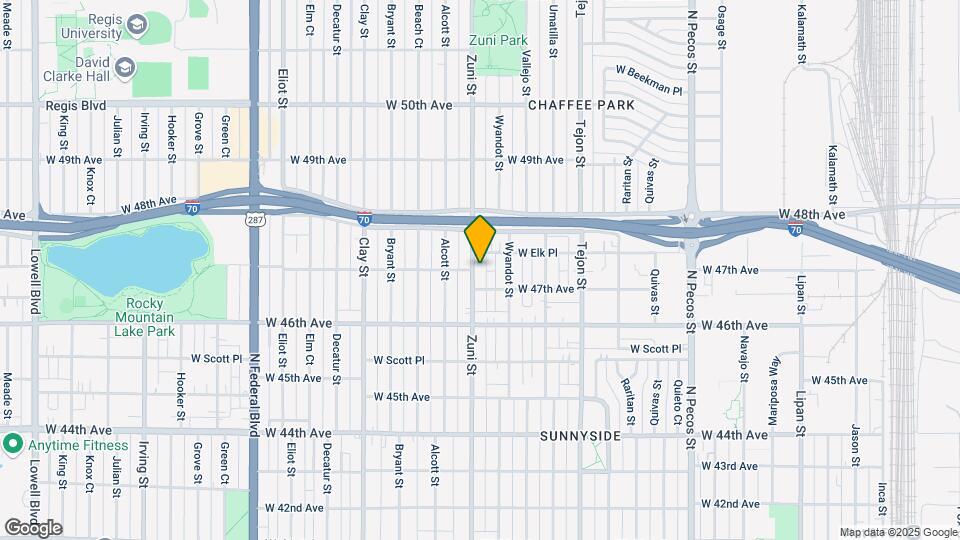 4728 Zuni Street Map and Location Details