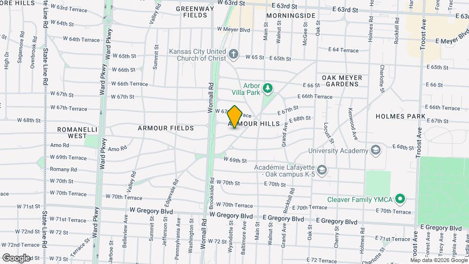 204 W 68th Terrace Map and Location Details