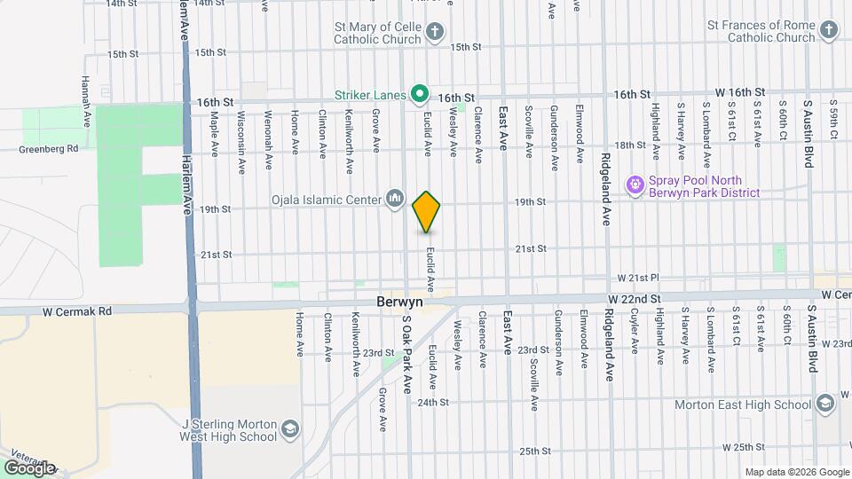 1940 Euclid Ave, Unit G Map and Location Details