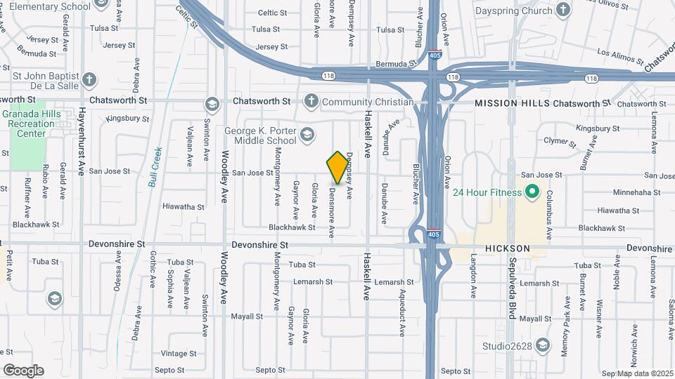 10430 Densmore Ave Map and Location Details