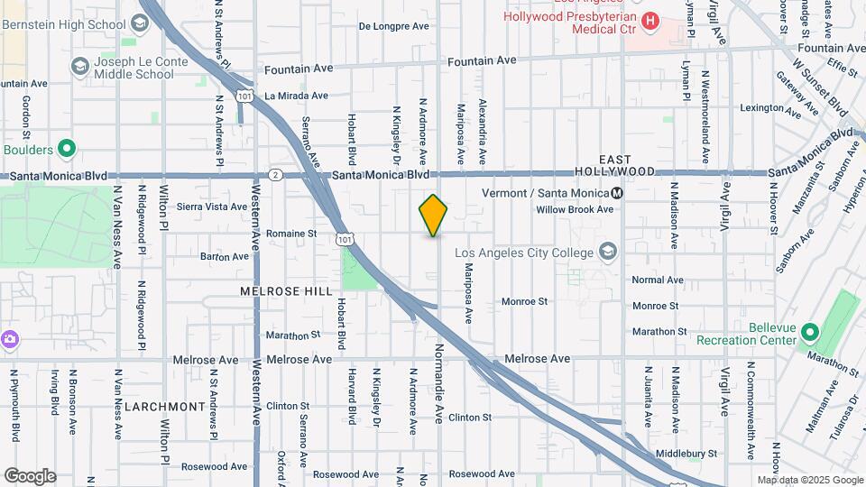 967 N Normandie Ave Mapa y Detalles de la Ubicación