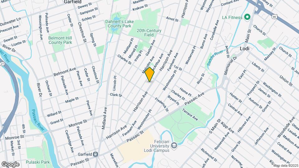Renovated 1 Bedroom in Garfield, NJ Map and Location Details