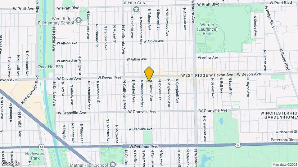 6334 N Talman Ave Mapa y Detalles de la Ubicación