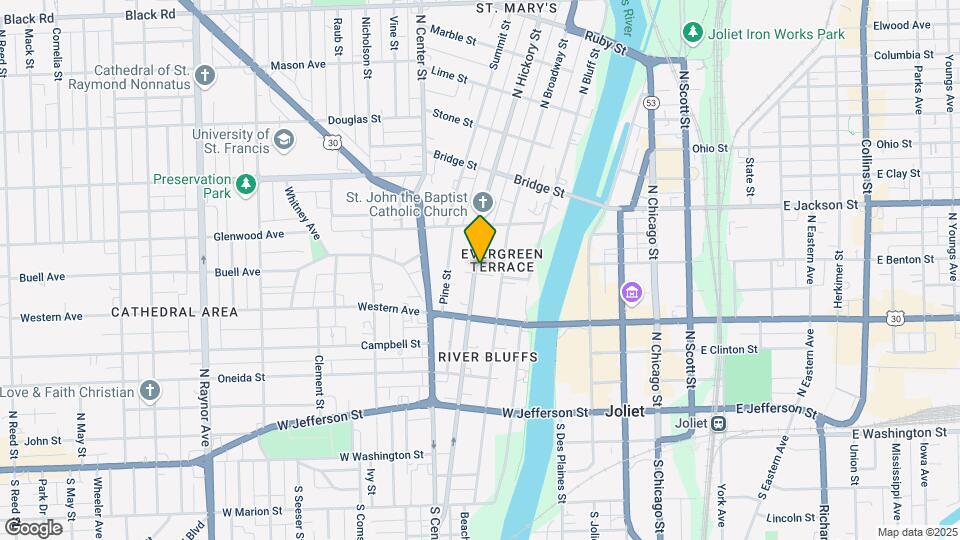 350 N Hickory St Map and Location Details