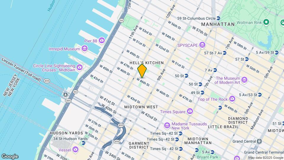 449 W 46th St Mapa y Detalles de la Ubicación