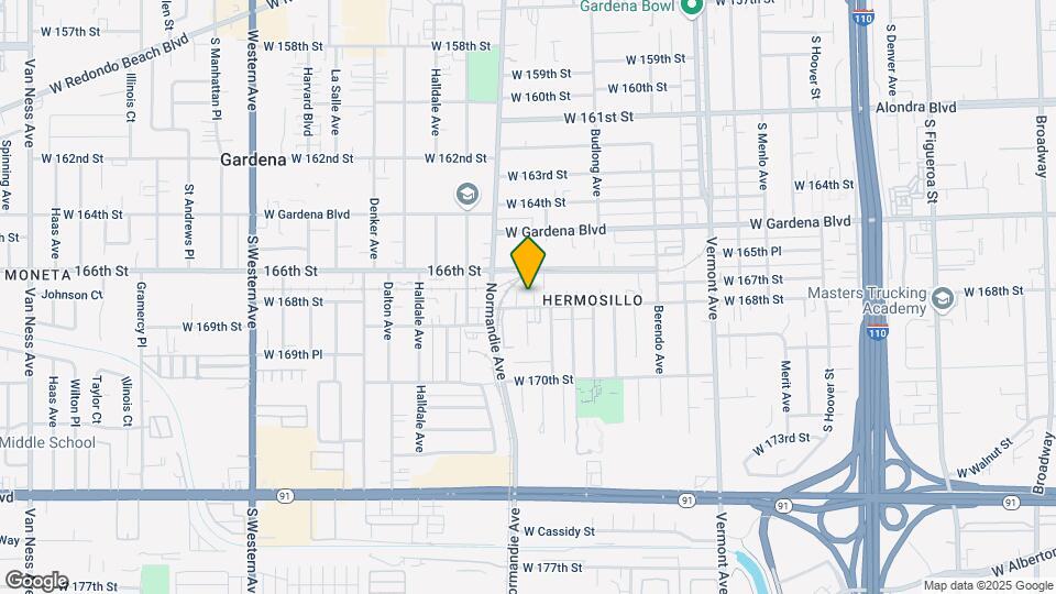1327 W 168th St Mapa y Detalles de la Ubicación