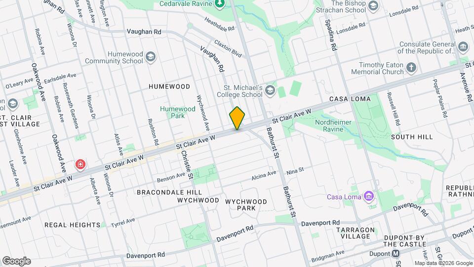 555 St Clair Ave W Map and Location Details