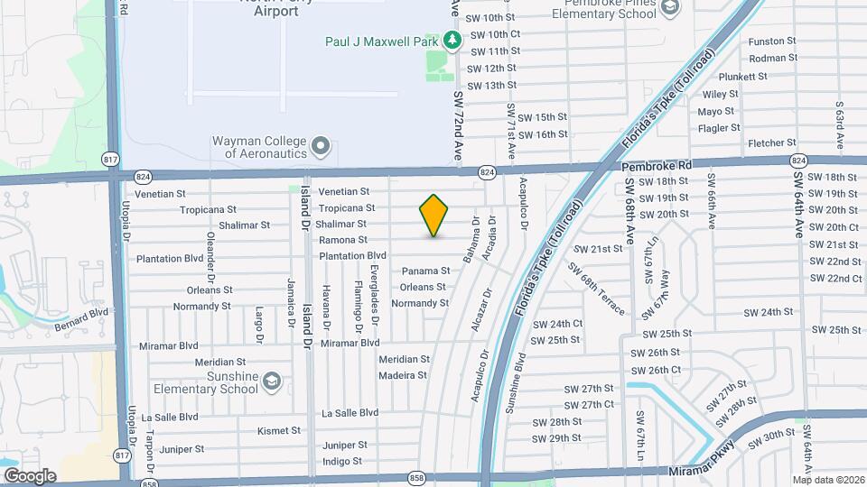 7320 Ramona St Map and Location Details