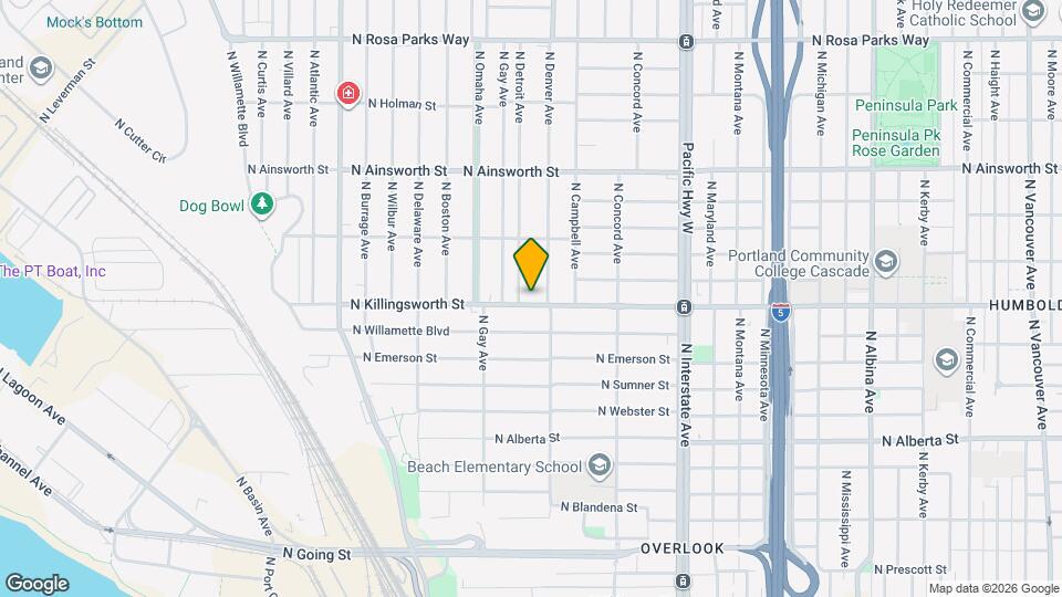 2031 N Killingsworth St Mapa y Detalles de la Ubicación
