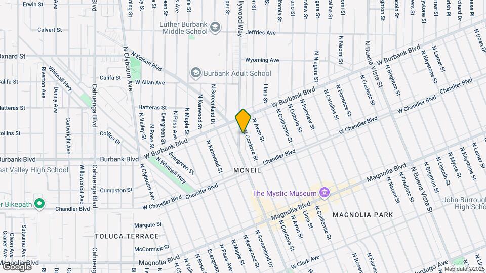 1318 N Hollywood Way Map and Location Details