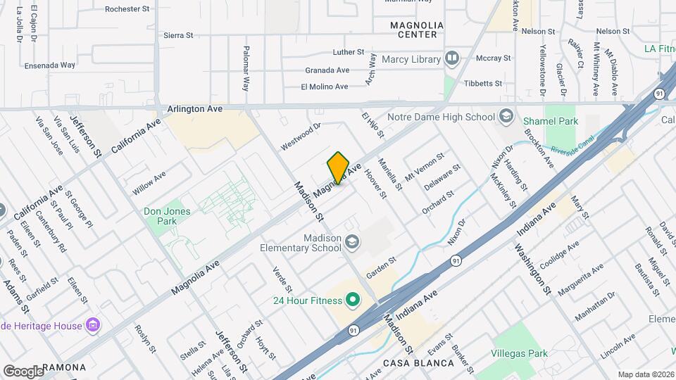 7424 Magnolia Ave, Unit H Map and Location Details