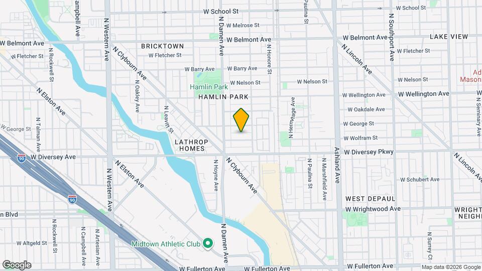 1922 W Wolfram St, Unit 1 Map and Location Details
