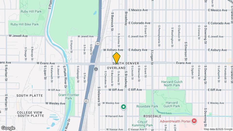 2107 S Acoma St Map and Location Details