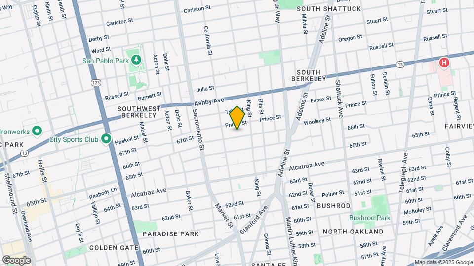 1625 Woolsey St Mapa y Detalles de la Ubicación