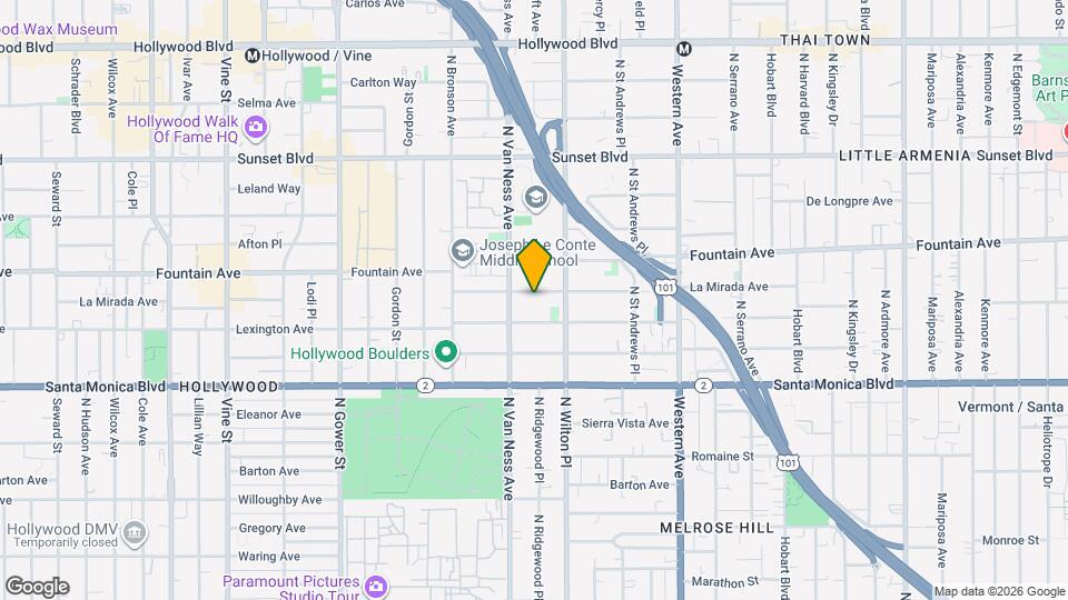 5730 1/2 La Mirada Ave, Unit Studio - 4 Mapa y Detalles de la Ubicación