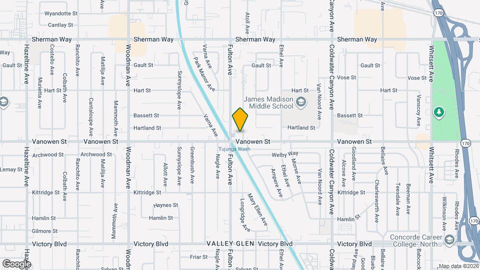 13243 Vanowen St Map and Location Details