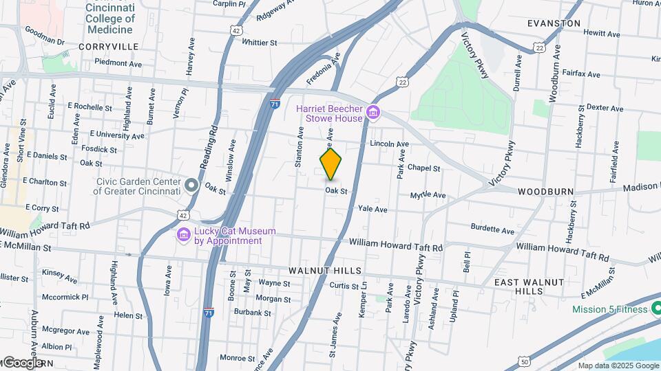 840 Oak St Map and Location Details