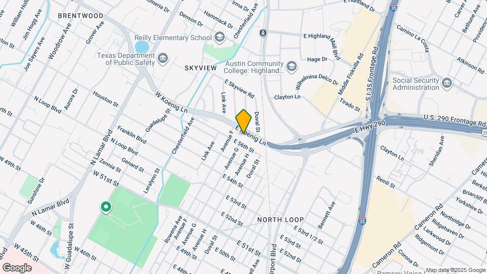 201 E Koenig Ln Map and Location Details