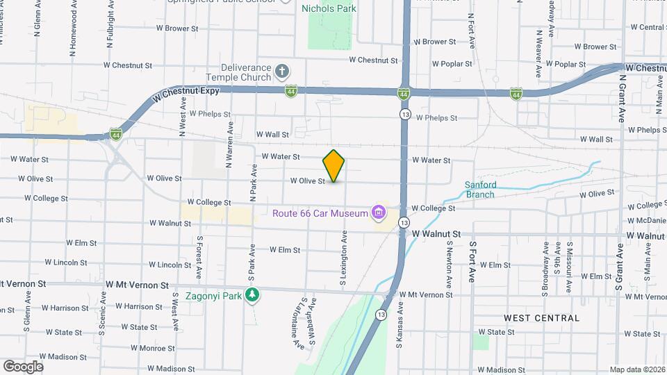 1816 W Olive St Map and Location Details