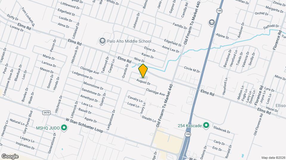 1303 August Dr Map and Location Details