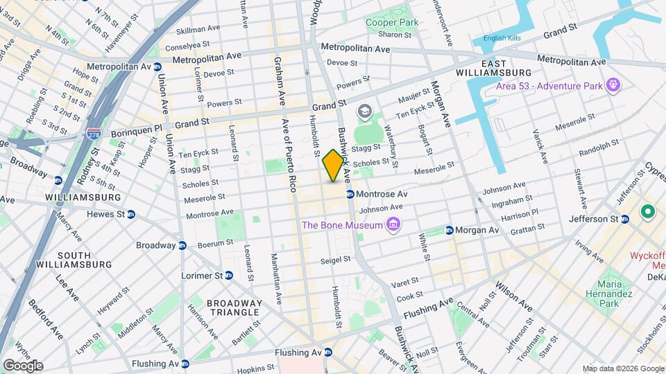 202 Meserole St Mapa y Detalles de la Ubicación