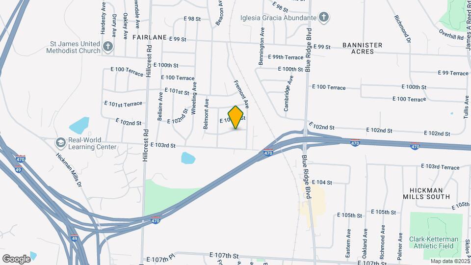 6311 E 102nd Terrace Map and Location Details