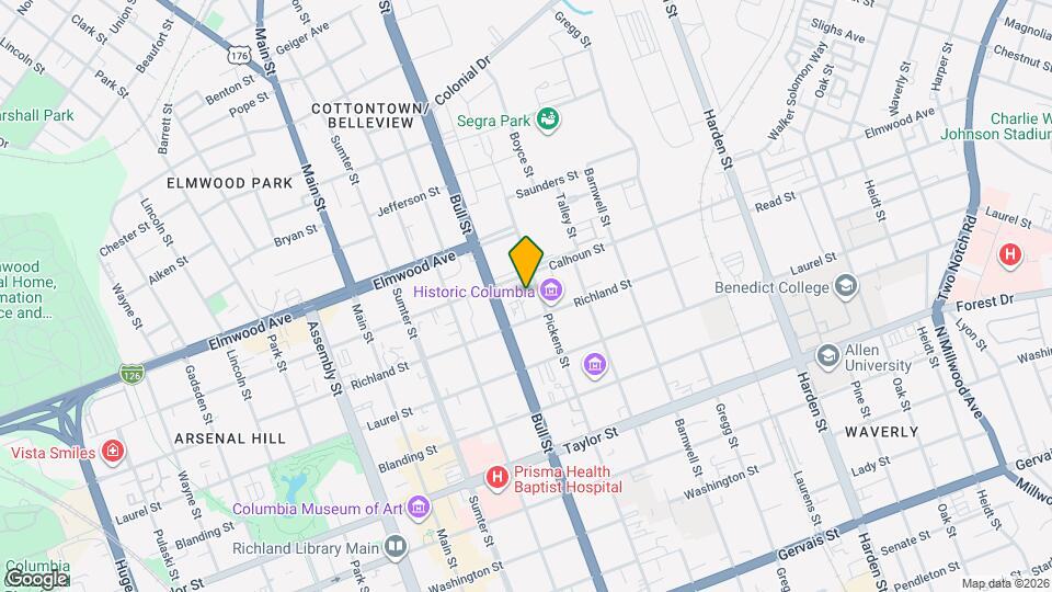 1921 Pickens St Map and Location Details