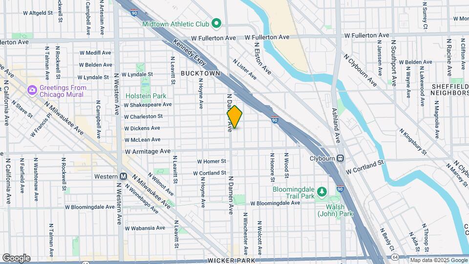 2037 N Damen Ave Map and Location Details