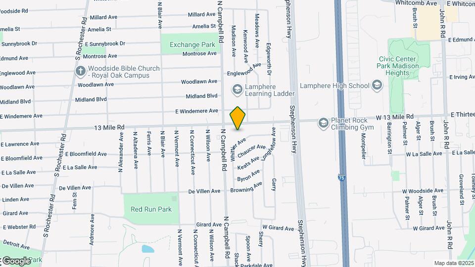 1861 W 13 Mile Rd Map and Location Details