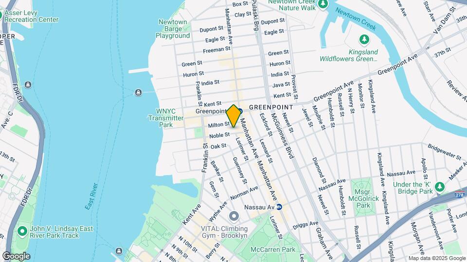 143 Noble St Mapa y Detalles de la Ubicación