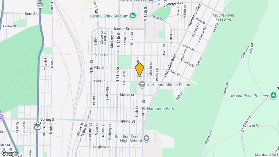 1313 Birch St Map and Location Details