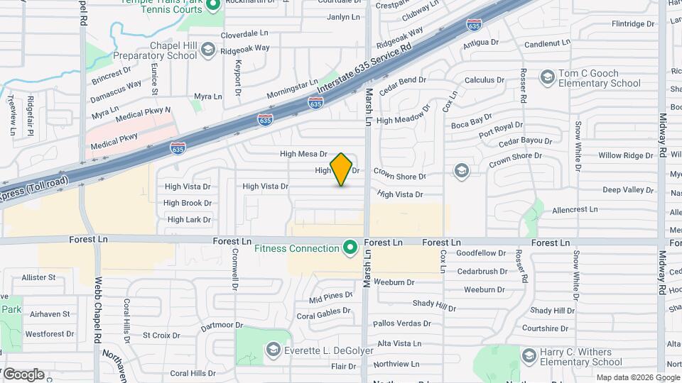 3622 High Vista Dr Map and Location Details