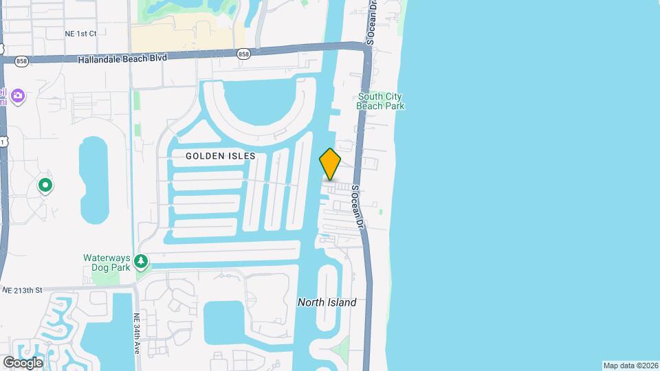 2017 S Ocean Dr, Unit 2 Bedroom Condo for Rent Mapa y Detalles de la Ubicación