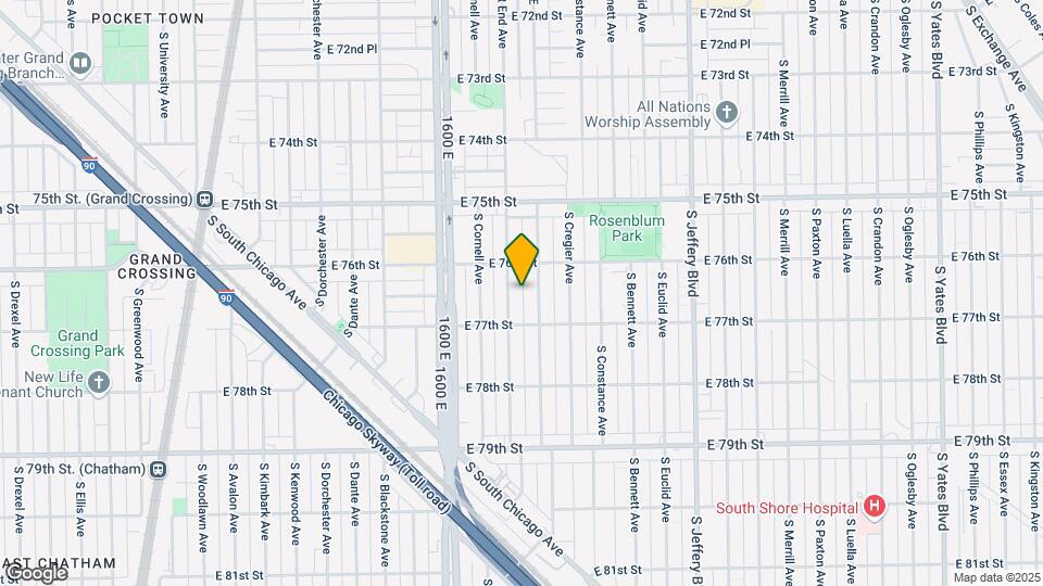 7625 S East End Ave Map and Location Details