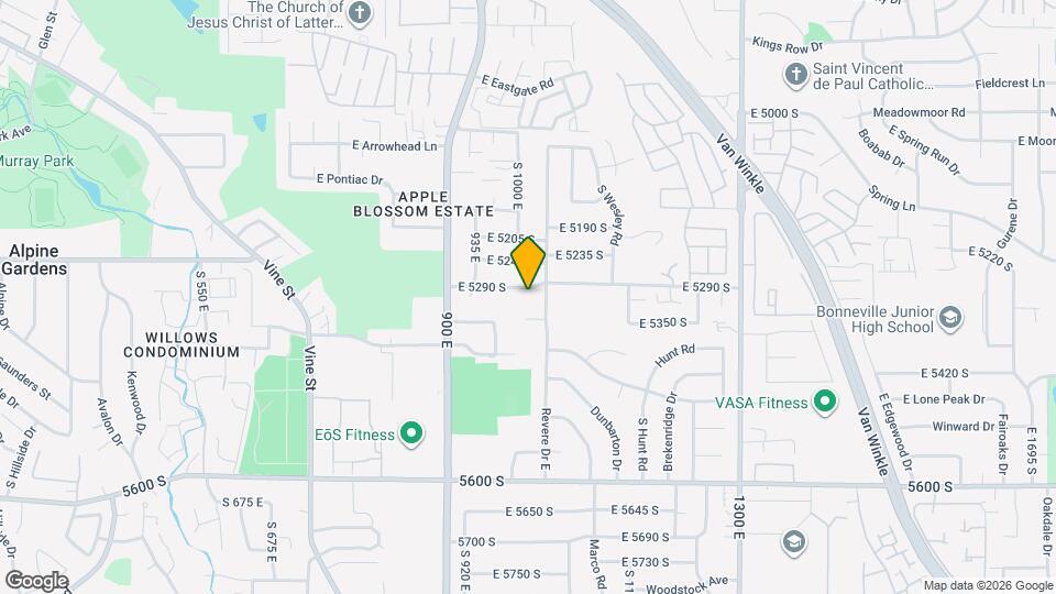 1022 E 5290 S Mapa y Detalles de la Ubicación