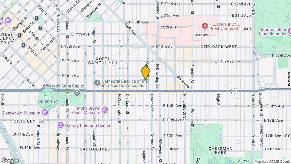 1551 N Ogden St Map and Location Details